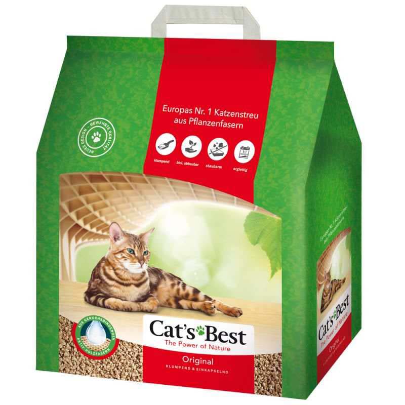 Cat's Best (Кэтс Бест) Original - Древесный хлопьевидный комкующийся наполнитель для кошачьего туалета