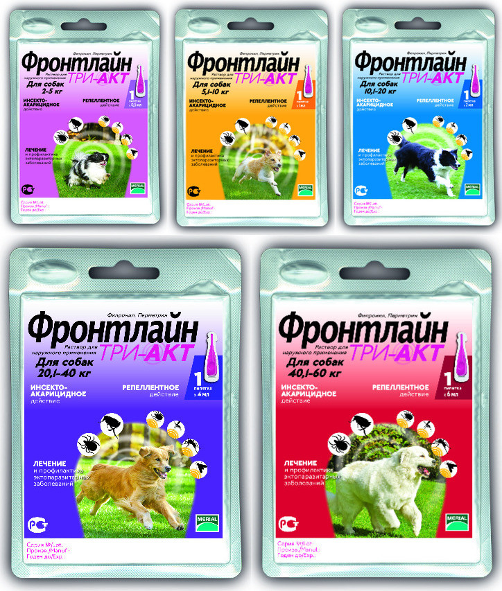 Frontline Tri-Act (Фронтлайн Три-Акт) by Merial. Противопаразитарный препарат от блох, вшей, клещей и комаров для собак - Фото 9