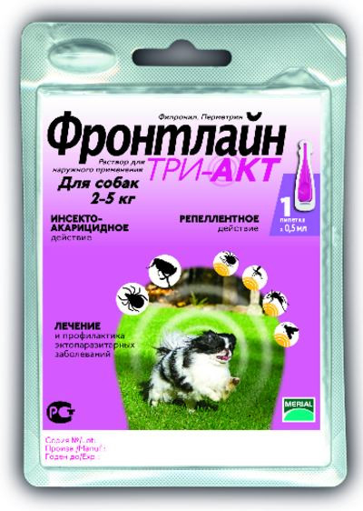 Frontline Tri-Act (Фронтлайн Три-Акт) by Merial. Противопаразитарный препарат от блох, вшей, клещей и комаров для собак - Фото 7